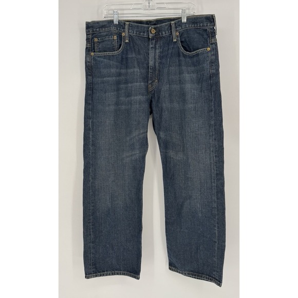 Levi's 569 Jeans Mens 38X30 Blue Denim Cotton Loose Fit Medium Wash Straight Leg - Picture 1 of 7